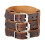 Punk Styles Men's Wide Leather Bracelet Adjustable-Coffee 1
