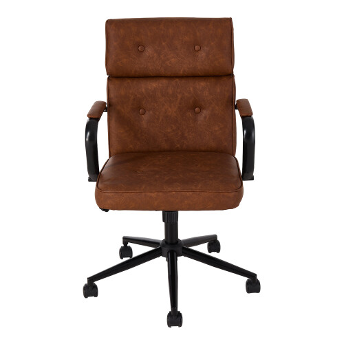 Living And Home Swivel & Height Adjustable Office Chair with High Back, Brown 1