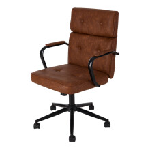 Swivel & Height Adjustable Office Chair with High Back, Brown