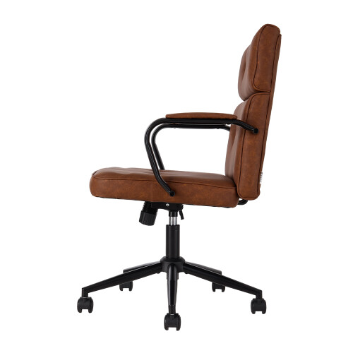 Living And Home Swivel & Height Adjustable Office Chair with High Back, Brown 2