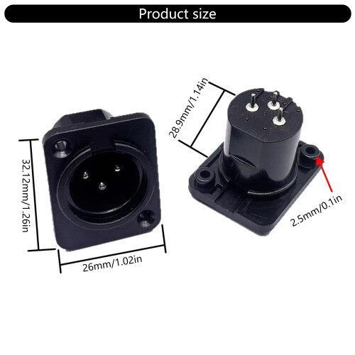 3-poliger XLR-Adapter in Studioqualität,-Weibliche feine Nadel 2
