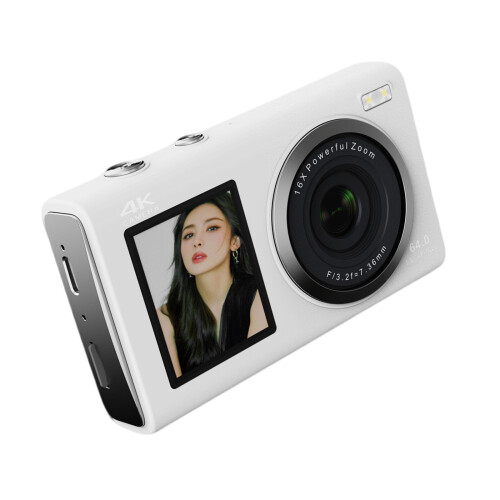 Dubbel scherm 4K digitale camera 8000W automatische-Wit