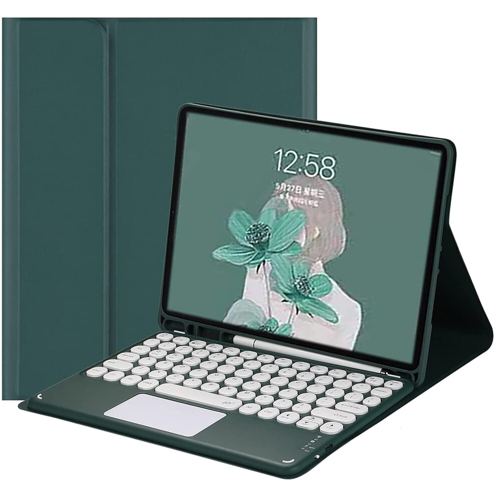 Keyboard Case For Tablet Air 13Inch M2 2024 And Tablet Pro 12.9 3Rd6th With Trackpad Detachable Keyboard Pencil Holder Teal Blue 9323874420165