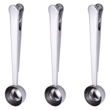 Cuillère à café avec clip, cuillère à soupe en acier inoxydable pour des mesures précises et une infusion parfaite, clip de fermeture