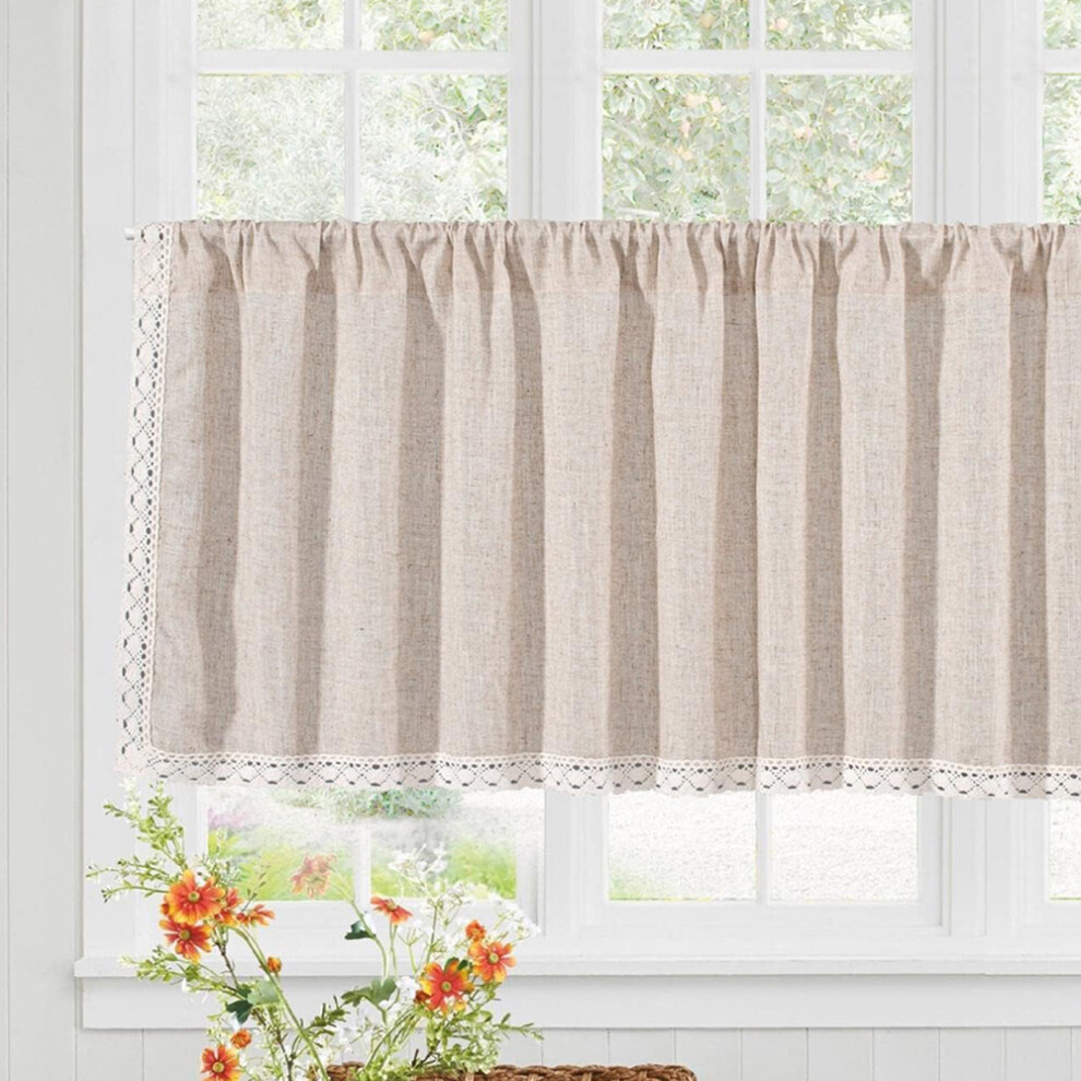 Swag Curtain Valance For Farmhouse Kitchen, Light Filtering Effect Enhances Any Room's Ambience, Easy Install Ensures Hassle-Free Setup, Rustic 9466005386180