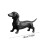 Dackel-Statue, stehend, langer Hund, Skulptur, Figur, 3