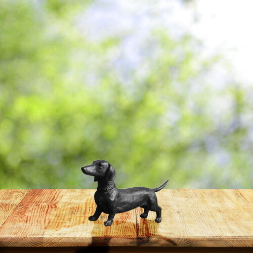 Dackel-Statue, stehend, langer Hund, Skulptur, Figur, 1