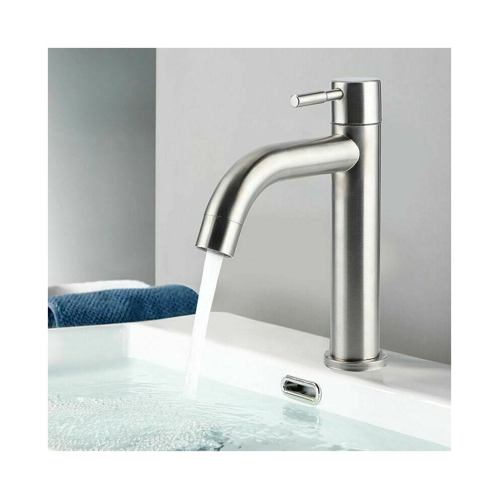 Sleek Bathroom Faucet, Stainless Steel Build For High-Pressure Resistance, Solid Brass Elements For Enhanced Sturdiness, Watersense Certified For Wate 9466005069472