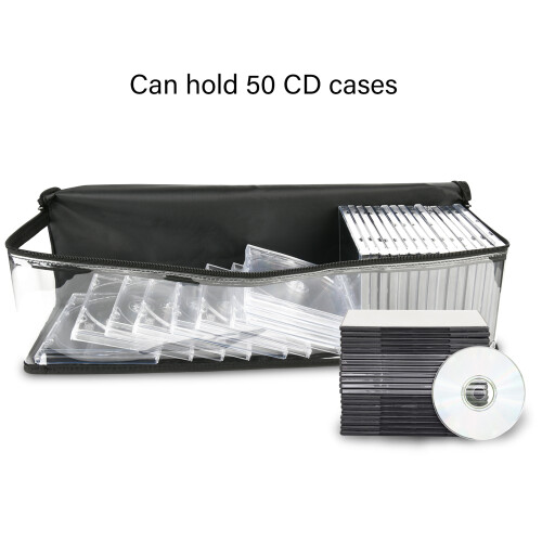Heavy Duty CDs Organize Pouch Transparent Front Panel Zippered 1