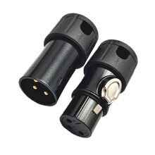 Sound Cable Connector Microphone 3Pin Male Female Plug-Black