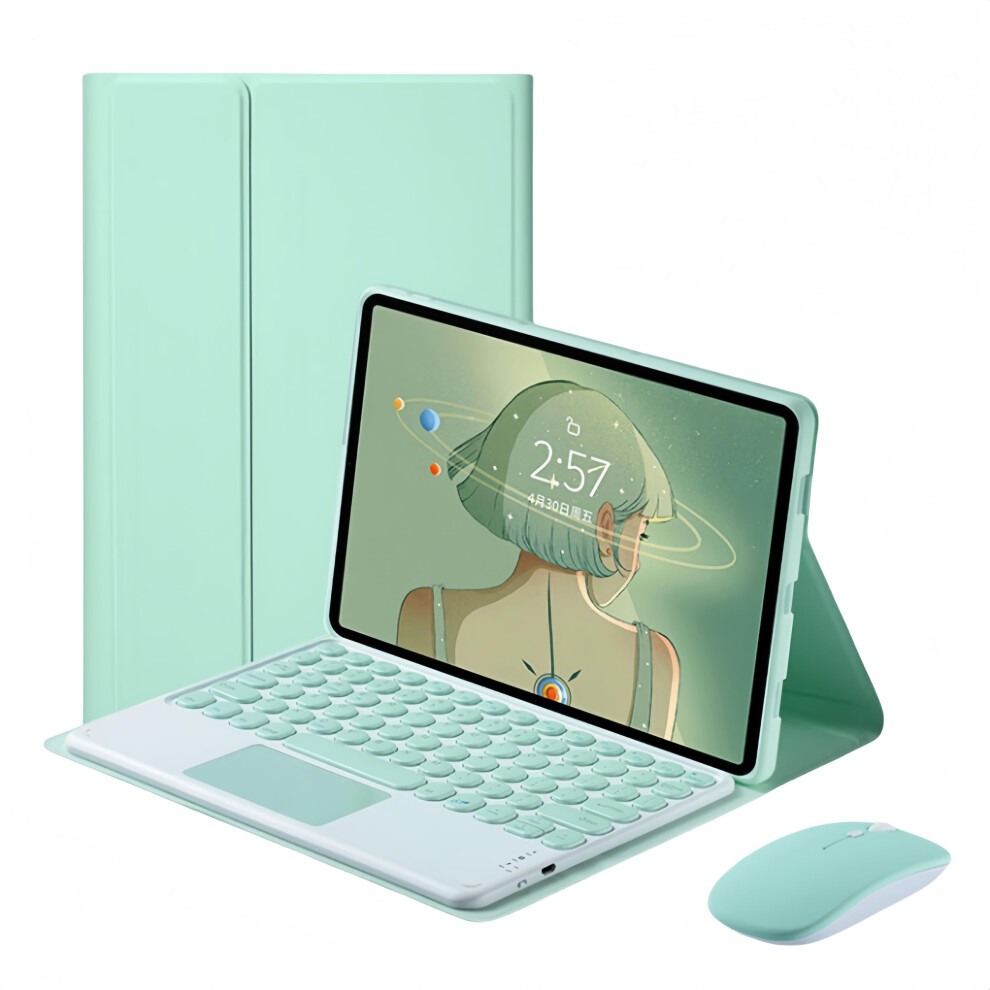 Keyboard Case For 11Inch 2023 Tablet With Touchpad Wireless Detachable Bluetooth Keyboard Stand Cover Tablet Mouse Green 9339159640555