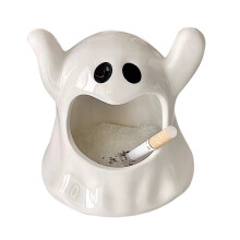Incantevole portacandele a forma di fantasma di Halloween, decorazione festiva in ceramica con design unico e caratteristiche resistenti all'usura,