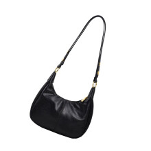 Frauen Tasche Herbst Winter Schulter Tasche PU Leder-Schwarz