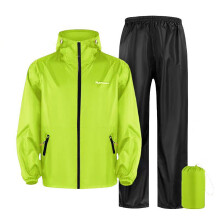 Rain Suit Men's Motorcycle Waterproof Jacket And Trousers Two Piece With Zip O Green 3XL Breathable Windproof Outdoor Rainwear
