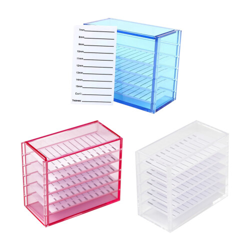 5 Layer Acryl Wimperhouder Case voor Enten Lash Extensions,-Wit 1