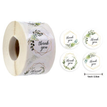 Adesivos de agradecimento multiuso com molduras de folhagens exclusivas, designs chiques inspirados no estilo boho, 500 unidades de etiquetas