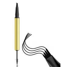 2 in 1 Double Ended 4 Tip Vloeibare Wenkbrauwpotlood-Zwart