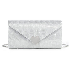 Vrouwen elegante schoudertas hart avondtasje ketting riem avond