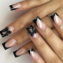 Druk op de nagel French Tip Vierkante nageltips Nepnagel met