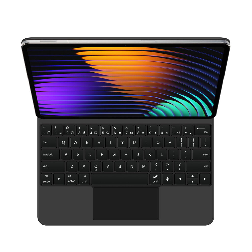 Keyboard Case For Mi Pad 5/5 Pro 11Inch 2021 With Builtin Trackpad, Easyset Floating Cantilever Stand, 7Color Backlight, Black 9339159640746