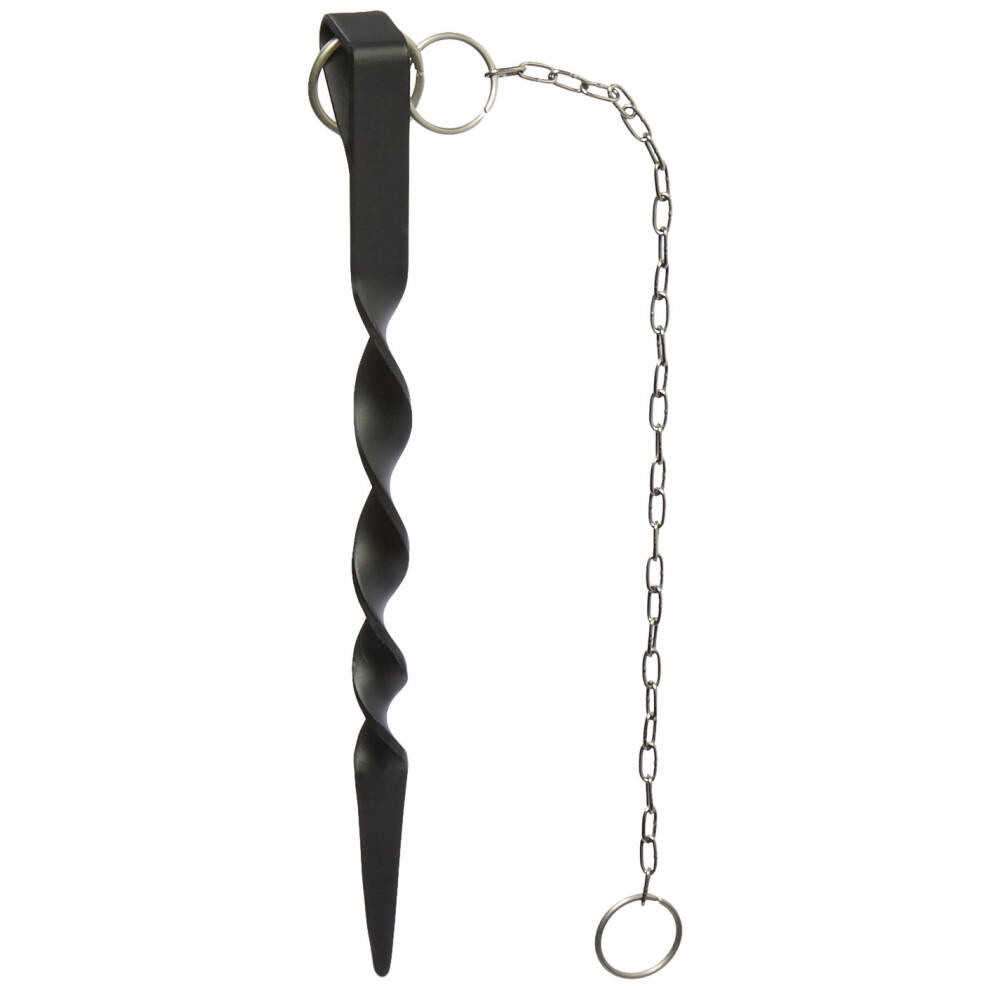 Powder Coated Iron Rain Chain Anchoring Stake, Black/Stainless Steel 9067246672300