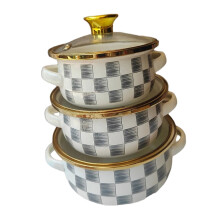 Pack of 3 User Friendly Enamel Pot Set for Modern-graygrid