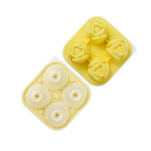 4 Cavity Large Tulips Flower Shape Ice Cubes Tray Space-Yellow