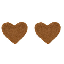 Soft Touches Heart Placemat Fleece Heat Insulation-brown