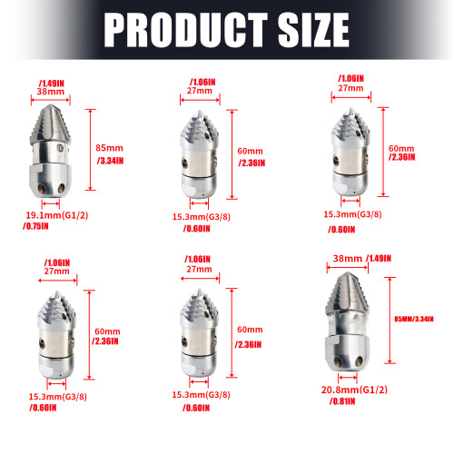 Advanced Rotating Pagoda Nozzle Cleaning Nozzle G3/8 Thread-70L 2