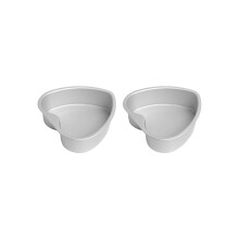 2Pcs Aluminum Heart Cake Baking Pan Nonstick Surfaces-6 inches