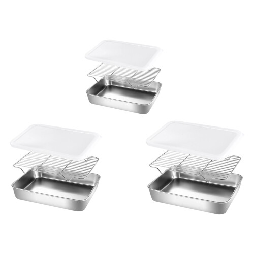 Stainless Steel Baking Pan Tray Cooling Rack Cover Kitchen-A 1