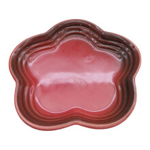 14cm Ceramics Fruit Dish with Elegant Blossoms Pattern-red
