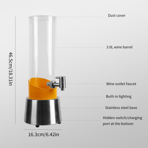 Party Pubs Use 3L Beverage Dispenser Rainbows LED Effect Nonrust 2
