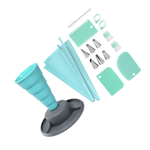 Stainless Steel Piping Tips Included in Foldable Cup Set for