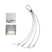Hanging Kit Plant Grow Light Hanger 4 Piece Garden Wire Rope 500mm Steel for Grow Lights Black 47X7cm