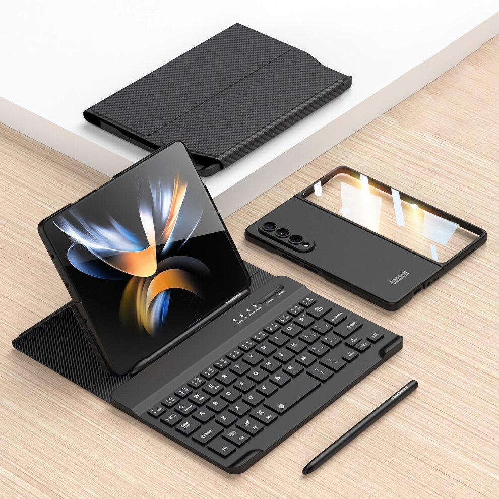 Keyboard Case For Galaxy Z Fold 6 Magnetic Detachable Wireless Keyboard With S Pen Holder Capacitive Pen Black 9323874421162
