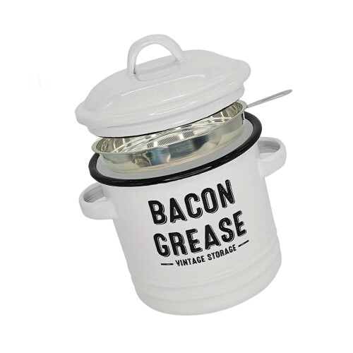 Multifunction Condiment Container Enamel Double Ears-White