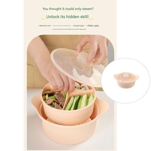 3 Compartments Microwave Pot NonStick Microwave-xiao hao 1