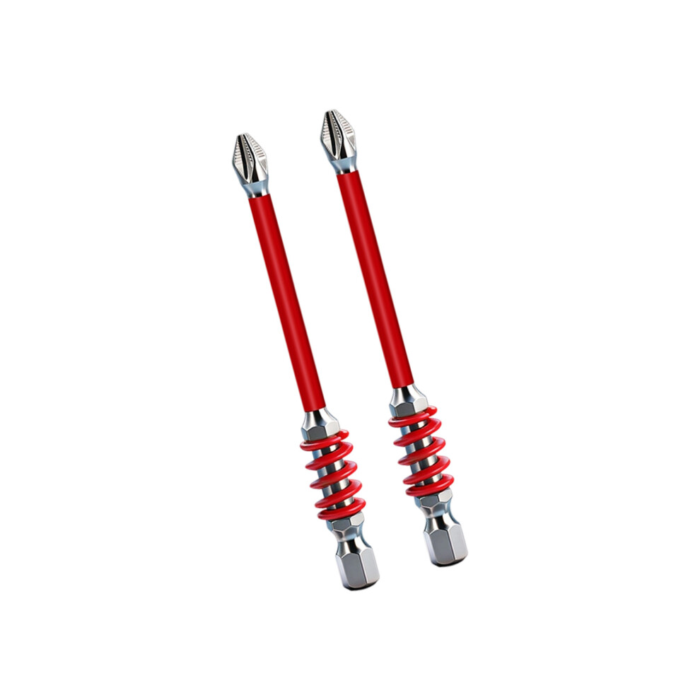 2Pcs Impact Resistant 6.35Mm Bit Antislip Design Magnetic-90Mm 7696000928456