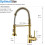 Innovative Design, Brushed Gold Kitchen Faucet with Magnetic Docking Pull Down Sprayer, Dual-Function Sprayhead for Customizable Cleaning, Reflex Syst 2