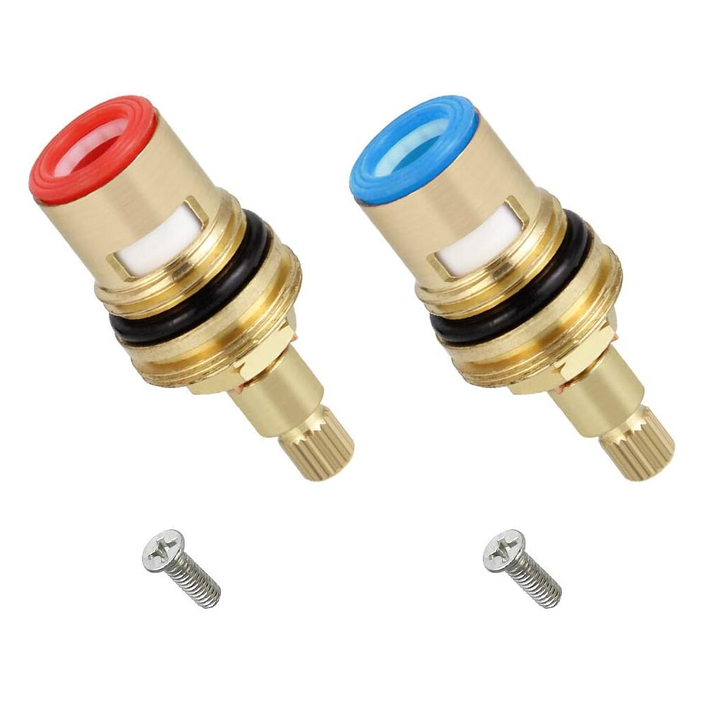 Efficient Basin Faucet Valve, Brass Ceramic Stem Cartridge With Quarter Turn Mechanism, Ensuring Quick Hot & Cold Water Switching (2Pcs) 9466005083171