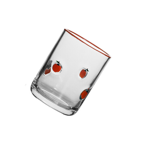Modern Glasses Juice Cup with Fruit Aesthetic Sturdy-persimmon