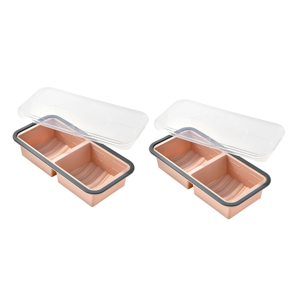 Pack Of 2 Food Grade Silicone Ice Tray Easy Demold-Salmon Red 7696000929774