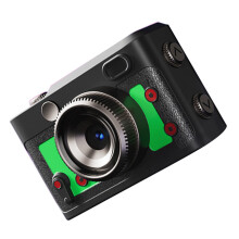 Shockproof Flip Screen Camera 1080P Video-Black and green