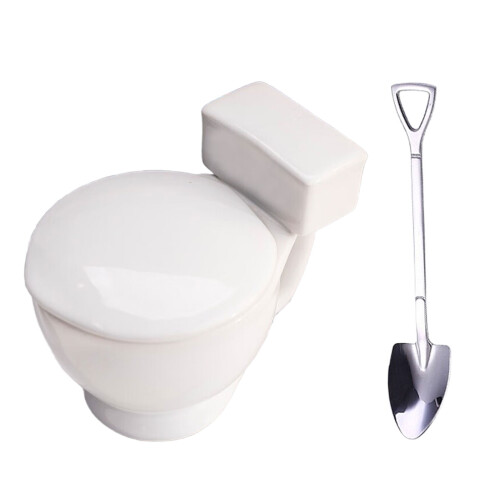 Toilet Designs Ceramic Coffee Cup-Toilet cup and spoon