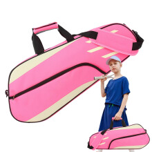 Generico Badminton Bass 3 Racket Waterproof Tennis Shoulder Carry Bag Bag Cover Badminton Racket Bag for Men Women Rosa
