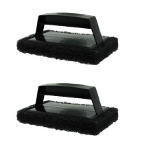 Grill-Reinigungsbürste, 2 Stück, Scheuerschwamm, Grill-Reinigungspad mit ergonomischem Griff für Kochgeschirr, Rost, Herd