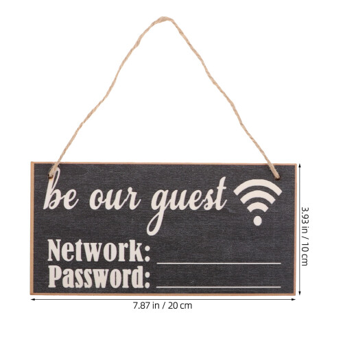 2Pz Targa WiFi in Nero Lavagna Per Camera Ospiti E Ufficio 1
