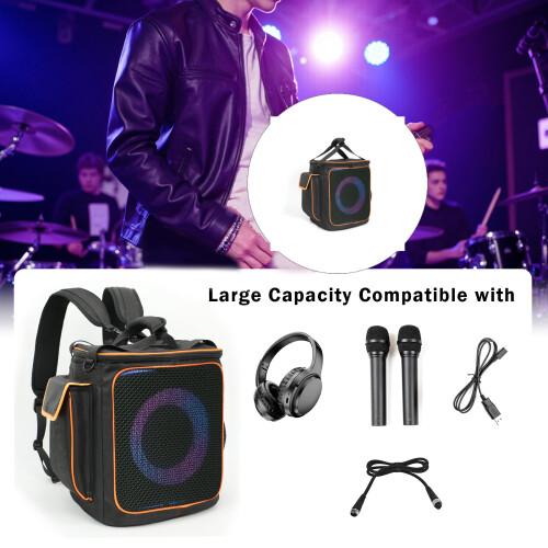 Heavy Duty Speaker Carrying Bag Adjustable Shoulder Strap-Black 1