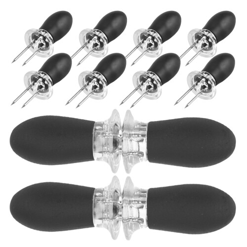 12Pcs Compact Corn Picks Multi-Function Stainless Steel and Silicone